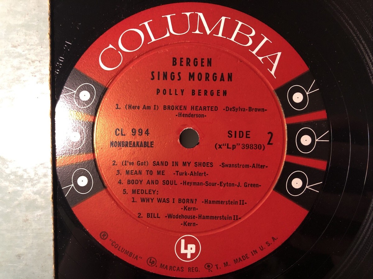 Polly Bergen Sings Songs Of Helen Morgan CL 994 VG+ LP 12in Vinyl