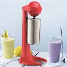 6.69*5.31*13.78in 110V 60Hz Red SS/ Plastic Electric Milkshake Maker Drink Mixer