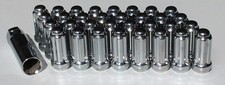 916 Chrome Wheels Rim Spline Lug Nuts Dodge Ram 2500 3500 Ford 32 Kit Cone