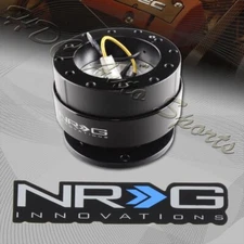 NRG Black Aluminum Ball Lock 6-Hole Steering Wheel Gen 2.0 Quick Release Adapter