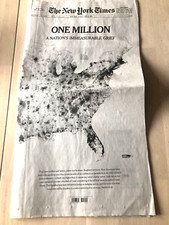 The NEW YORK TIMES SUNDAY 5/15/2022 ONE MILLION..1ST EVER WRAPAROUND FRONT PAGE!