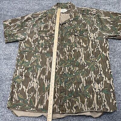 VTG Mossy Oak Green Leaf Camo Button Up Short Sleeve Shirt VTG Mossy Oak Green Leaf Camo Button Up Short Sleeve Shirt