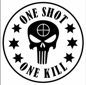 One Shot One Kill Decal Guns 2a Skull Sniper Usa Fits Jeep Jk Jl Sig Ar 15 Yeti Ebay