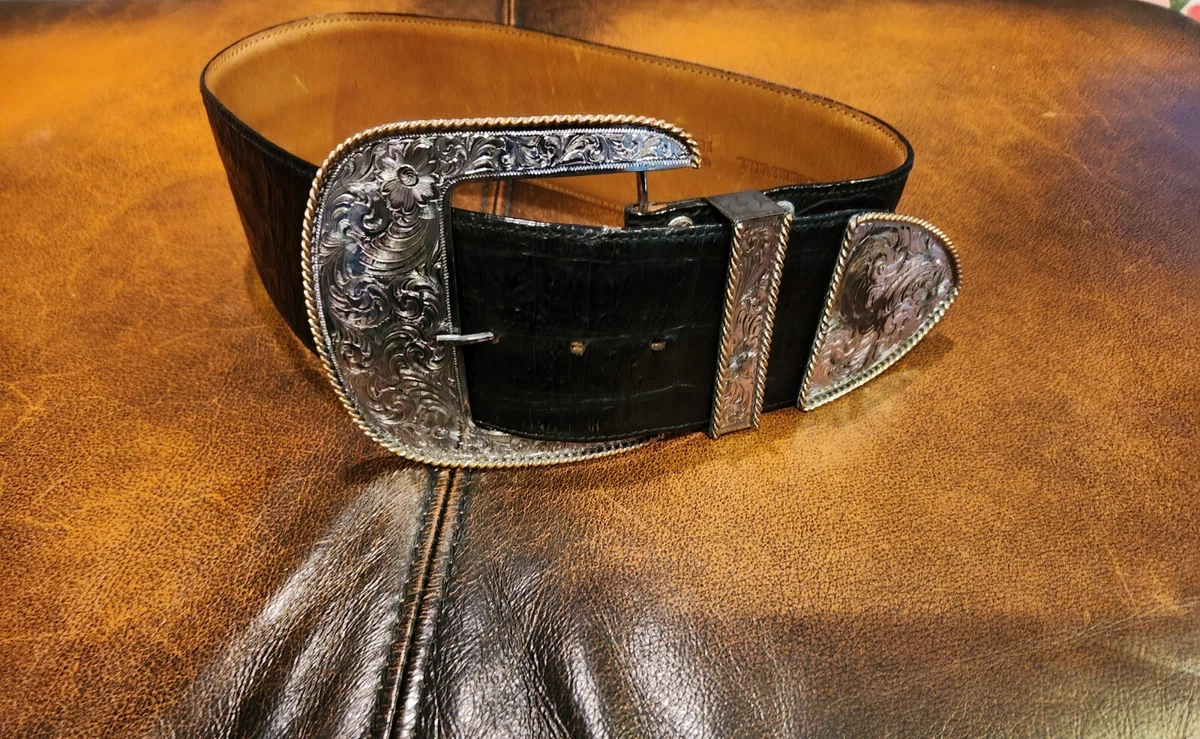 Vintage Handmade Sterling Silver Plated Panel belt Vintage Silver Hallmarked Straits Chinese Belt – Anteeka main image 3