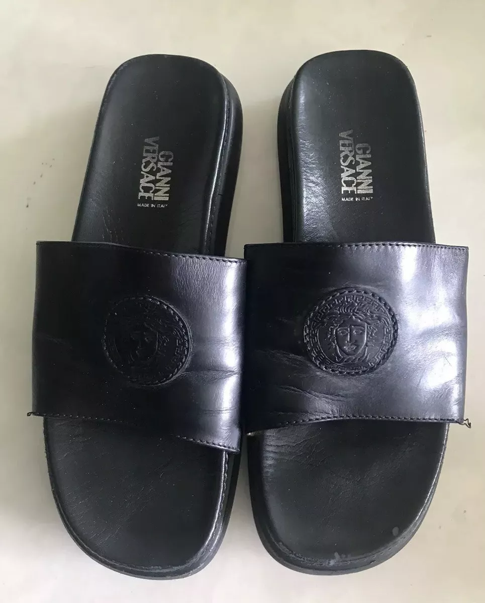 Silver versace best sale slides