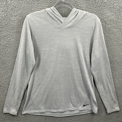 Nike Shirt Womens Large Gray Hoodie Dry Legend Training Pullover Running  Gym