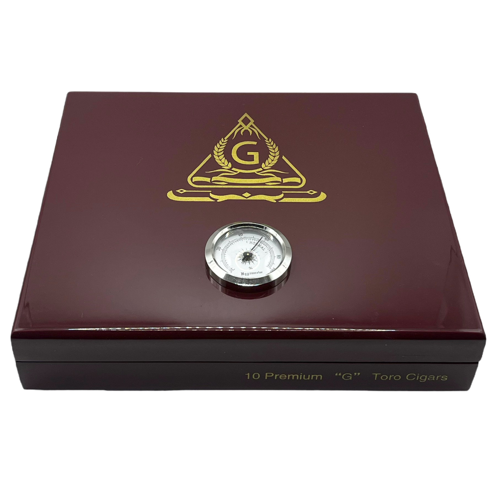 G Cigars Luxury High Quality Cedar Wood Humidor for 10-15 Cigars, (Red, Big)
