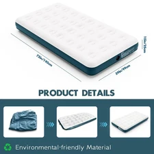 10”Twin Air Mattress with Built in Pump Raised Single Blow Up Bed for Camping US