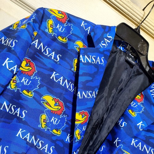 Kansas Jayhawks Blazer Jacket Mens Medium NCAA Basketball Top Drawer Camo KU - Picture 4 of 23