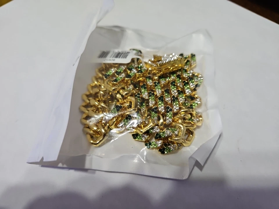 Invicta Elements Colar Corrente Gotejamento Masculino em Veneno Esmeralda 80912 Novo $89 Varejo - Imagem 4 de 4