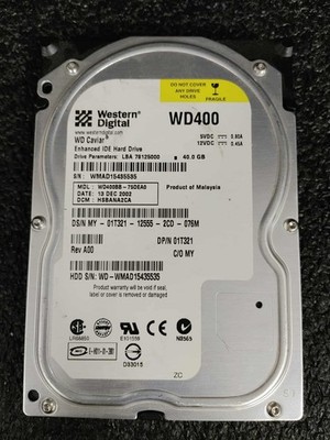 Dell 1T321 WD400BB-75DEA0 40GB 7.2K RPM 2MB Cache ATA-100 3.5'' HDD