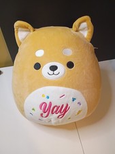 Squishmallows 12" Dog Plush Angie the Shiba Inu "YAY" Celebration Stuffed Animal