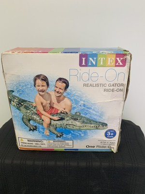 Intex Realistic Gator Ride-On Water Toy Float 67x34 Inch New, Damaged Box.