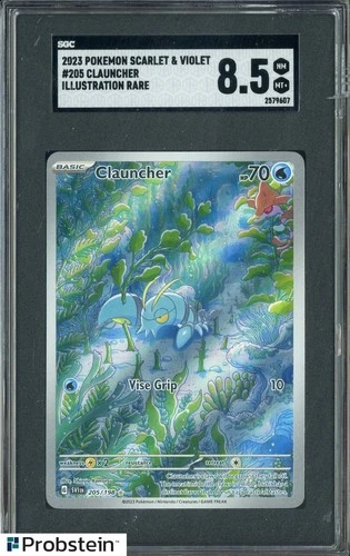 2023 Pokemon Scarlet & Violet #205 Clauncher Illustration Rare SGC 8.5 NM MT+