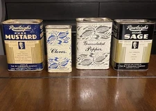 Lot Of 4 Vintage Rawleigh’s Large Herb And Spice Tins - Freeport Illinois