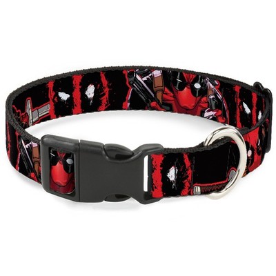 Plastic Clip Collar Deadpool 2-Action Poses/Splatter Logo Black/Red/ (US IMPORT)