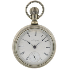 Antique 18 Size Elgin 7 Jewel Mechanical Pocket Watch Grade 73 Oresilver