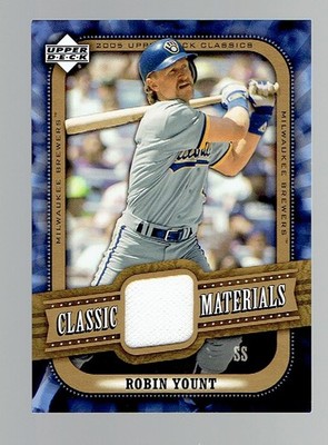 Robin Yount 2005 Upper Deck Classic Materials Jersey Milwaukee Brewers Relic HOF