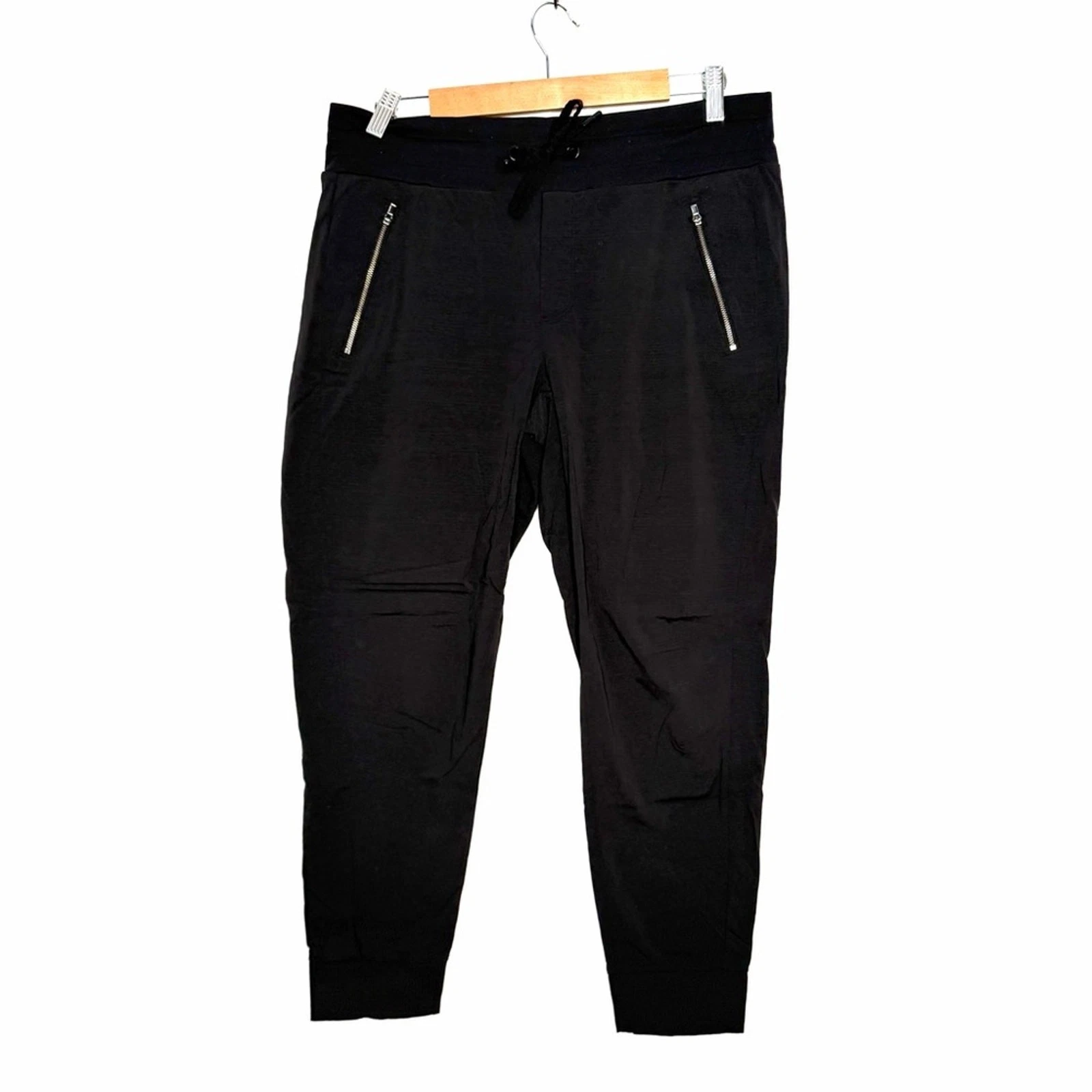 Athleta Trekkie North Jogger Pants Black Drawstring Waist Pockets Woman's 10