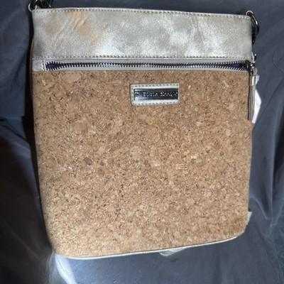 Pixie Mood Purse Crossbody Metallic & Card Holder Alex Blue Vegan Leather Cork