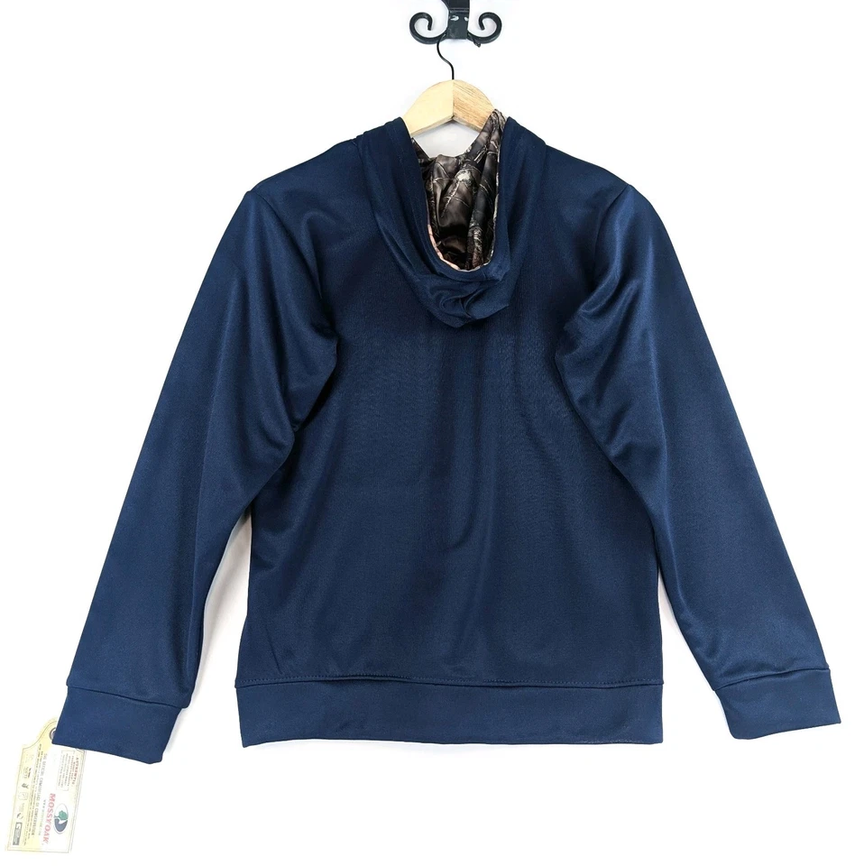 Sudadera con Capucha Juvenil Mossy Oak 14/16 Azul Camuflaje Naranja Logo Térmico Poliéster Pullover Foto 2 de 3