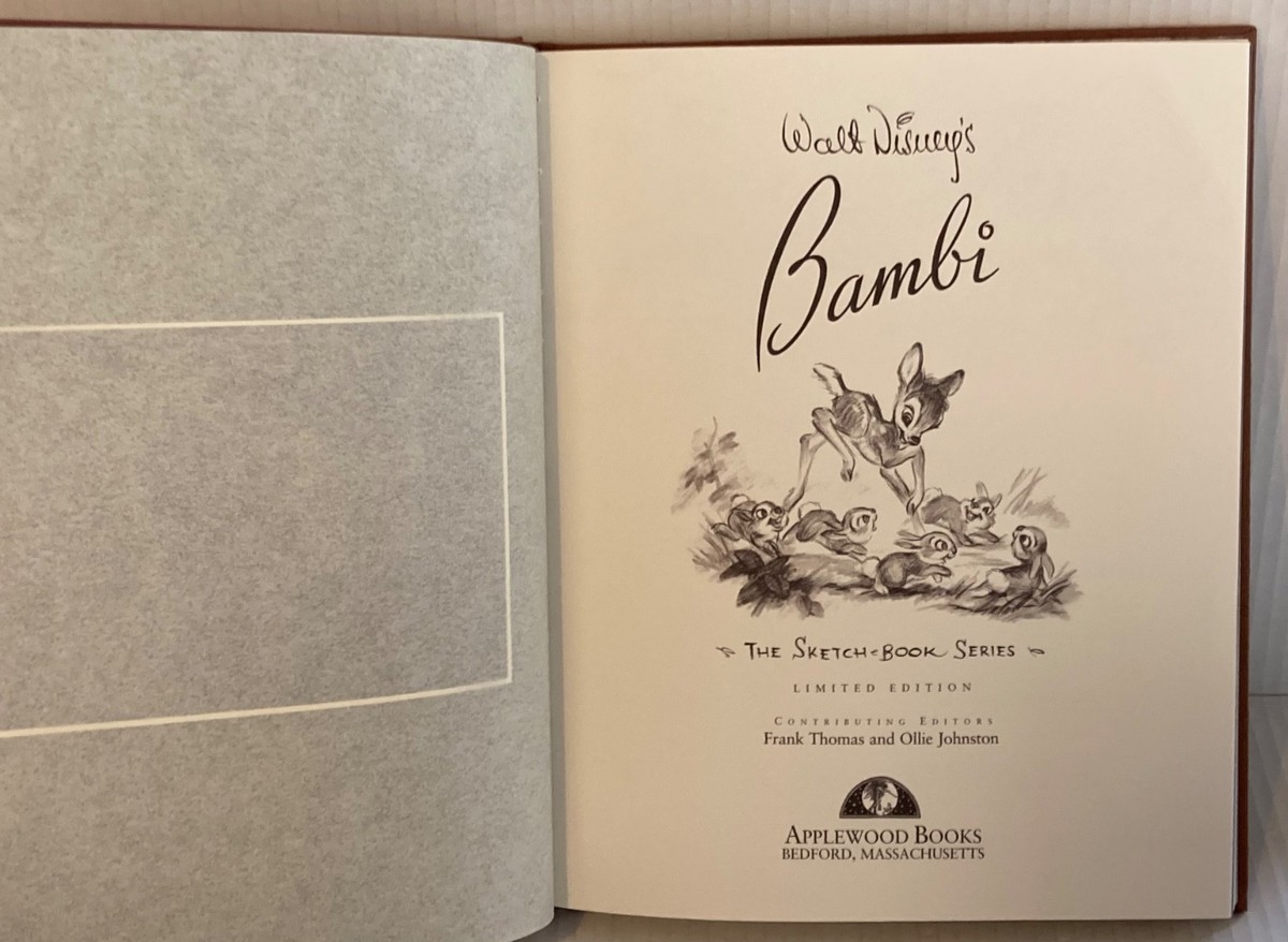 Walt Disney's BAMBI Sketch Book Series Hardcover & Slipcase Ltd Ed