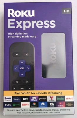 Roku Express Streaming HD New Media Player, Remote w/Premium HDMI 3960R
