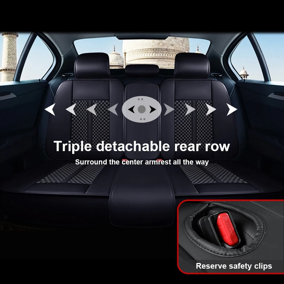 Faux Leather Car Seat Cover Full Set For Honda Accord/Civic/CR-V/Clarity/Insight - Image 4 of 4