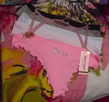 5 NEW JUICY COUTURE JC1589 5PKC MF COMFY SEAMLESS RIBBED THONG PANTIES L