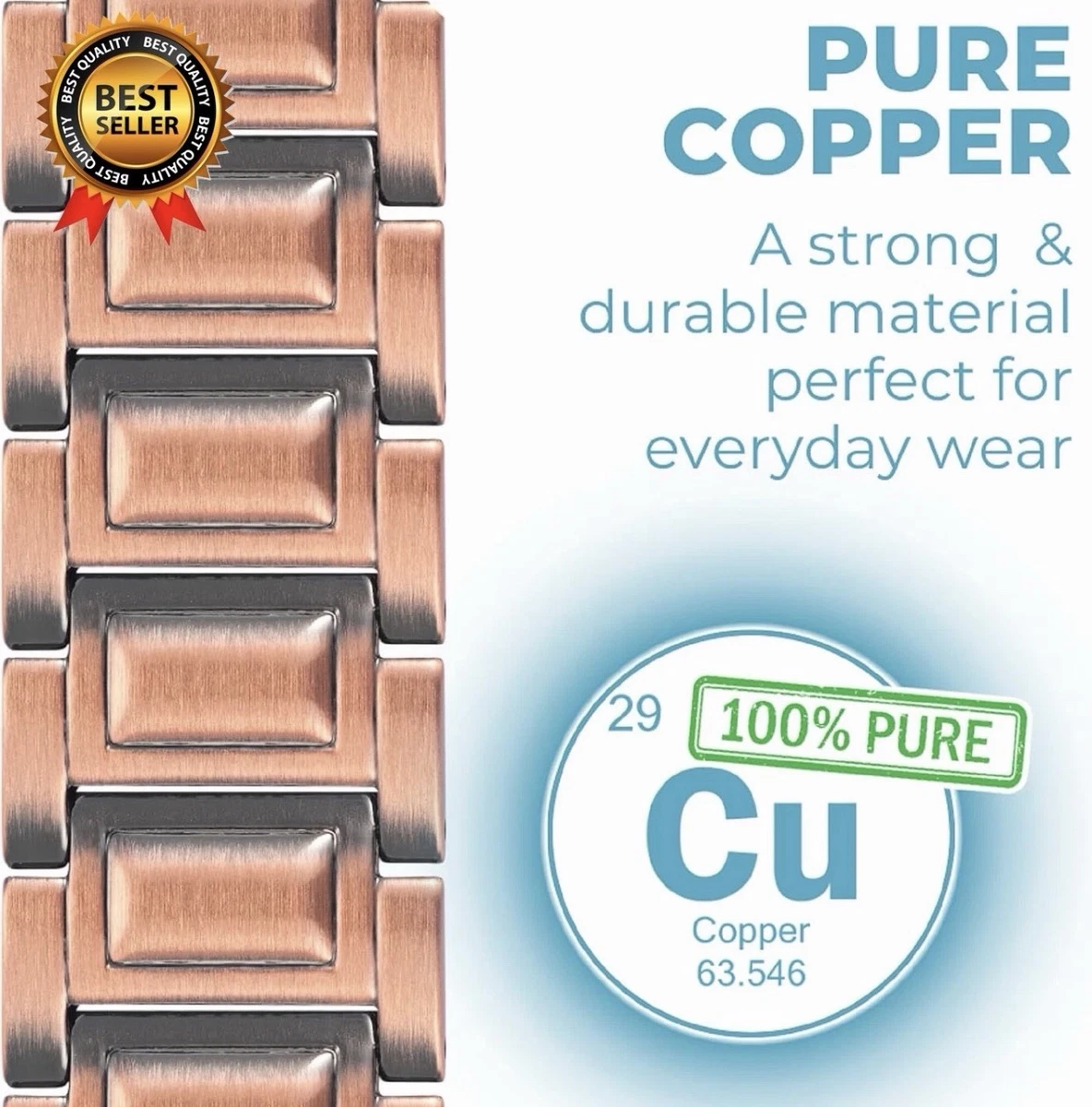 Willis Judd Pure Copper Magnetic Link Chain Bracelet  w/ Resizing Tool