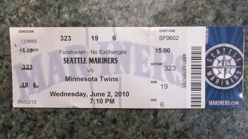 KEN GRIFFEY JR RETIREMENT GAME TICKET-06/02/2010