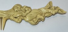 RARE Victorian Celluloid Figural Hair Comb Rumpelstiltskin 9.75” Antique
