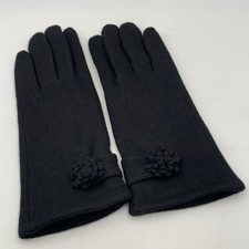 Gloves Wool Blend Women s Black With Pompom Design Winter Size S