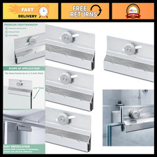 Rahmenlose Duschtür Rollenmontage 4 Stück, obere Halterung für 1/4" Glas, Zubehör