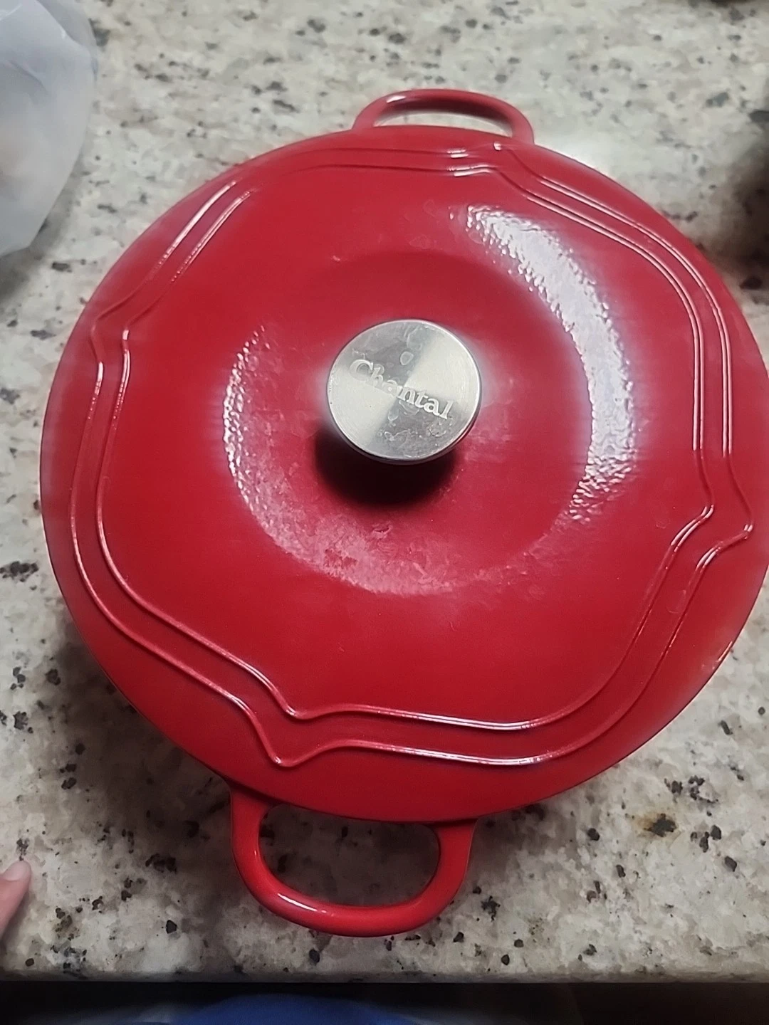 CHANTAL Dutch Oven Pot Red color Enameled Cast Iron 11" Read