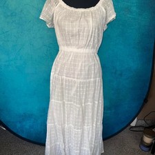 Cottagecore White Eyelet Maxi Dress  romantic farm girl / western 