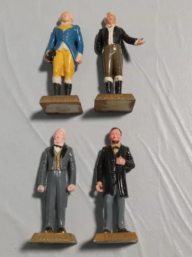 Lot of 4 Vintage Marx Toys Presidents USA Washington Buchanan Jackson Lincoln