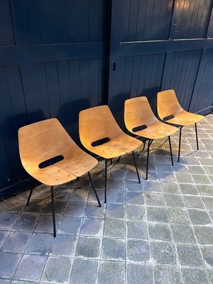 4 Vintage Tonneau Chair Pierre Guariche ARP Steiner edited - RARE