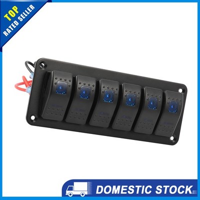 Auto Marine Boot 6 Gang 4 Pin Toggle Rocker Switch Panel Indikator
