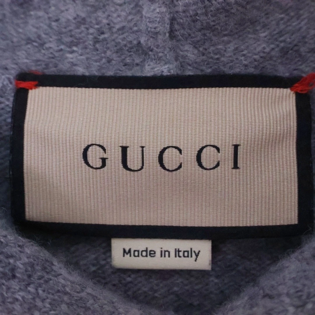 Felpa pullover lana ricamo logo Gucci grigio 770169 XKDRU usata 9f2