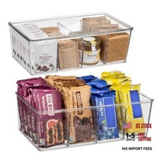Pantry Organization and Storage Bins with Removable Dividers Lids Perfect
