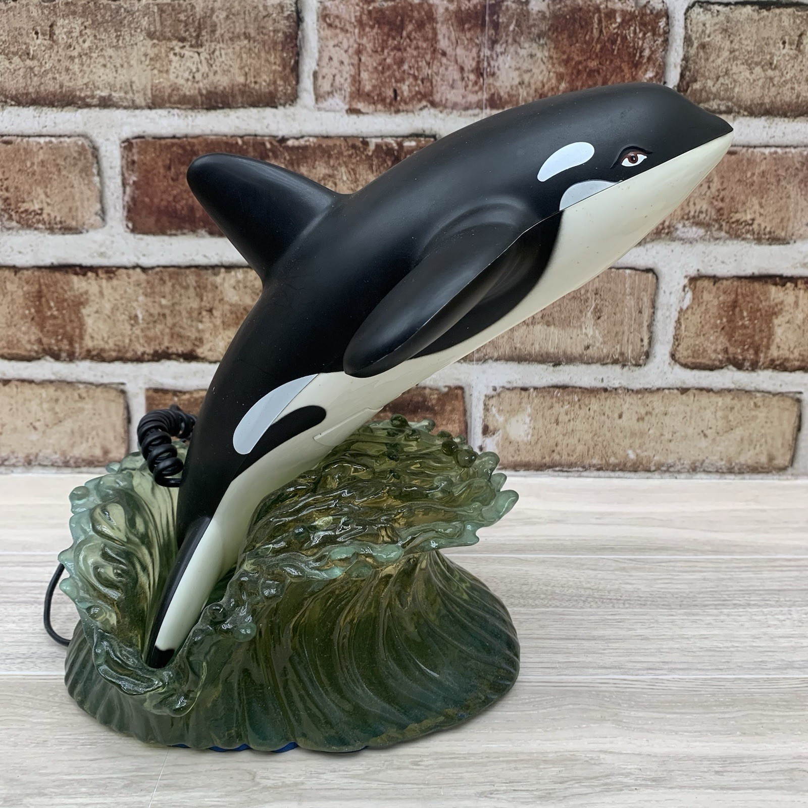 Telemania Orca Whale Telephone VTG Landline Novelty Phone Splash Wave Untested