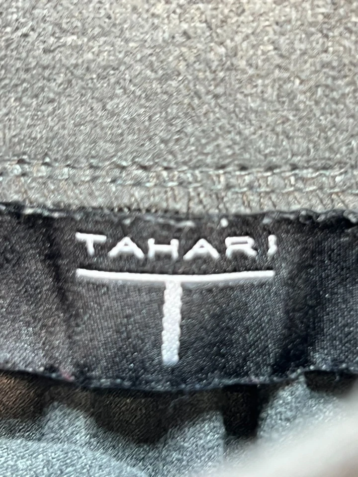 Tahari Womens Preppy Pleated Skirt Size M Elastic Waist Charcoal Gray - Image 3 of 4