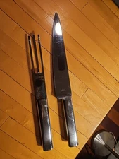 Boda Nova Mid Century Sweden Stainless Steel Carving Set - Knife & Fork  Used