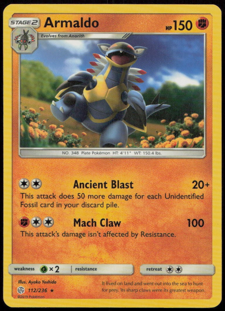 Armaldo 112/236 NM Cosmic Eclipse Rare Pokemon