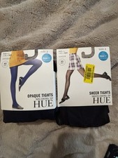 2 HUE Sheer Control Top Tights Size 2 Black 1 Opaque Non Control 1 Sheer Control
