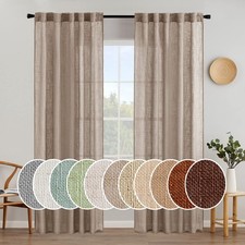 MIULEE Taupe Linen Curtains 84 Inch Length for 52"W x 84"L Pack of 2 ,