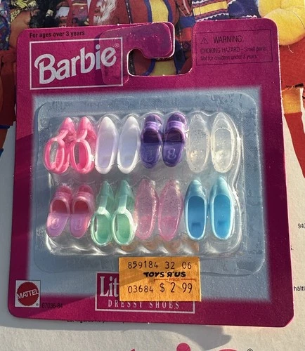 Vintage 1998 Mattel Barbie Little Extras Dressy Shoes #67036-84 New