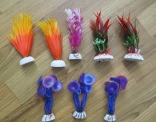 8 Artificial Fish Tank Plants Aquarium Decorations Plastic Plants Accessories