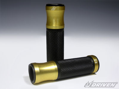 Driven Racing D3 grips Gold on Black motorcycle grips